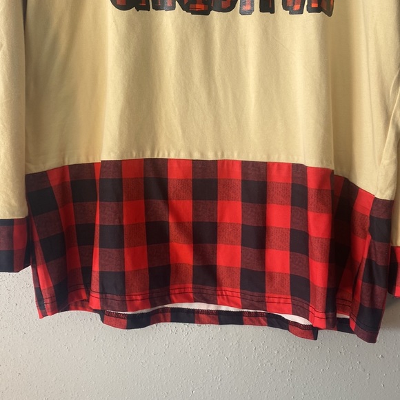 Merry Christmas Women’s Large Long Sleeve Buffalo Black/Red - Picture 3 of 6